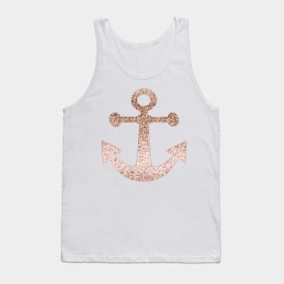 Sparkling rose gold anchor Tank Top